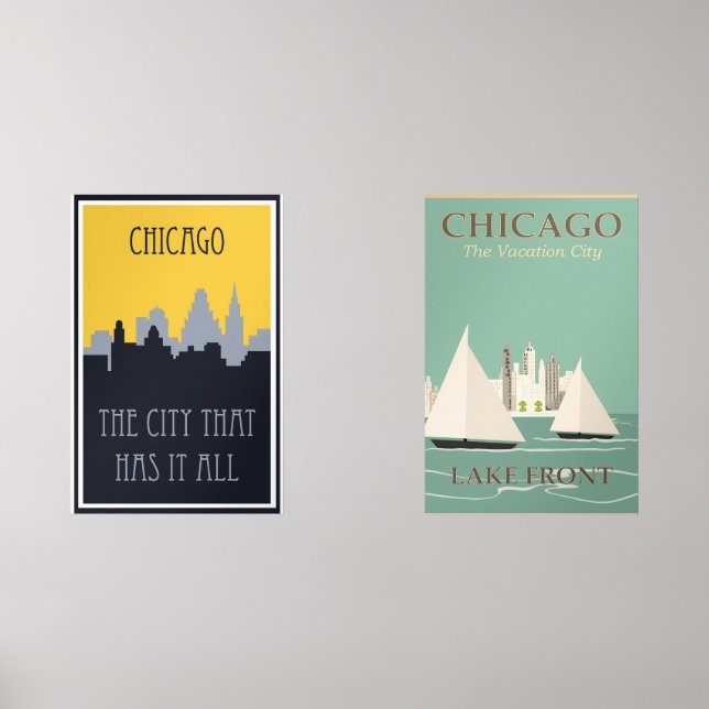 Sets De Impresiones Afiches de época de Chicago (Anverso)
