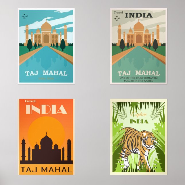 Sets De Impresiones Afiches de época de la India (Anverso)