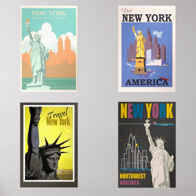 Sets De Impresiones Afiches de época de Nueva York (Anverso)