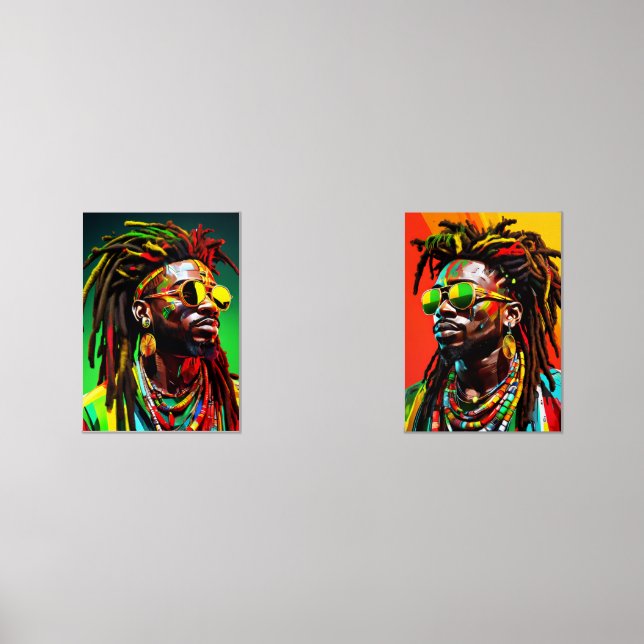 Sets De Impresiones Afrocéntricos hombres africanos de raza negra Mela (Anverso)