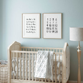 Sets De Impresiones Alfabeto negro y conjunto de números de 2