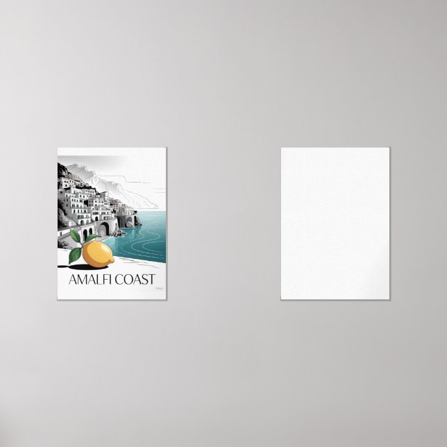 Sets De Impresiones Amalfi Coast Minimalist Line Art (Anverso)