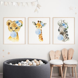 Sets De Impresiones Animales de la jungla, goma azul, niñera de niños