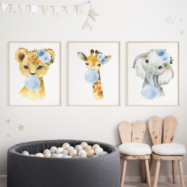 Sets De Impresiones Animales de la jungla, goma azul, niñera de niños