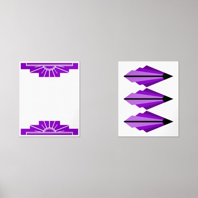 Sets De Impresiones Art deco en morado (Anverso)