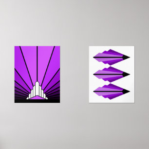 Sets De Impresiones Art deco en morado