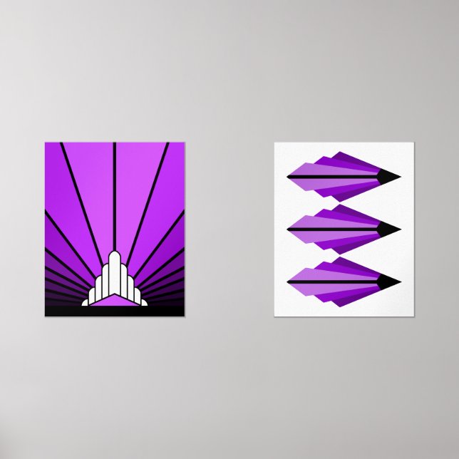Sets De Impresiones Art deco en morado (Anverso)