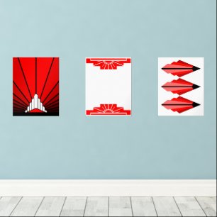 Sets De Impresiones Art deco en rojo