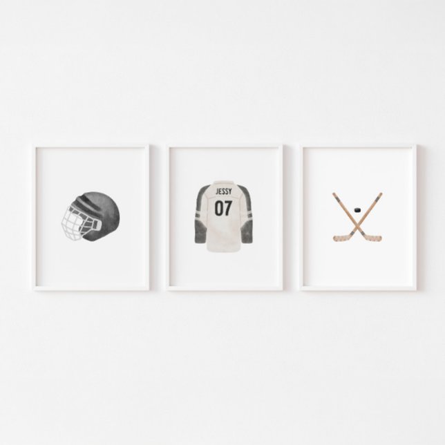 Sets De Impresiones arte de pared de nombres de hockey neutro negro (Subido por el creador)