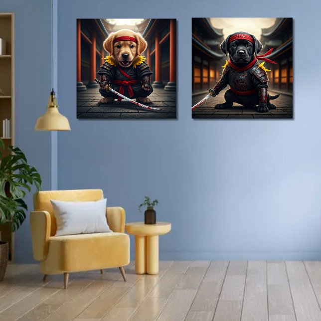 Sets De Impresiones Baby Golden Retriever y Black Labrador Ninjas (Subido por el creador)