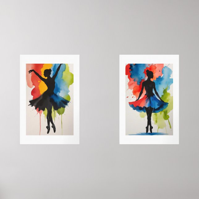 Sets De Impresiones Bailarinas en Acuerla Arte moderno (Anverso)