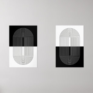 Sets De Impresiones Boho Blanco y negro