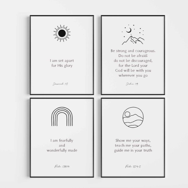 Sets De Impresiones Boho mínimo de niños negros biblia conjunto de 4 i (Subido por el creador)