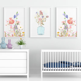 Sets De Impresiones Boho Wildflower Nursery