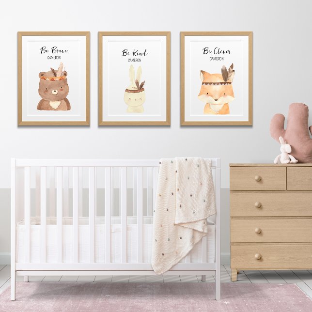 Sets De Impresiones Boho Woodland Animals Nursery Personalizado para B (Subido por el creador)