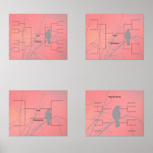 Sets De Impresiones Bracket March Basketball 16 8 4 Team Play In Red