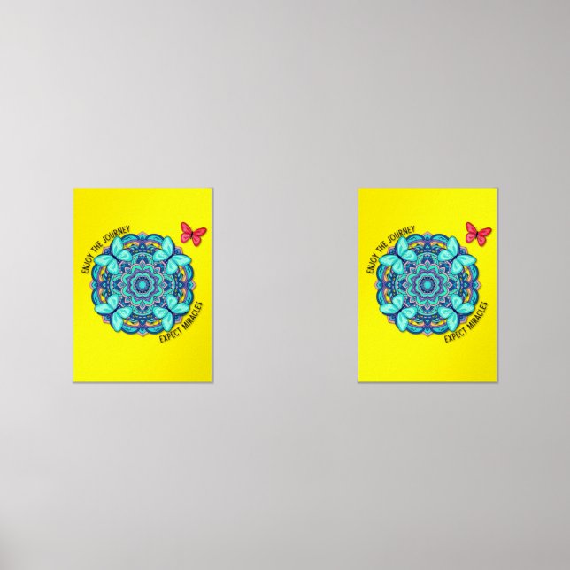 Sets De Impresiones butterflies enjoy the jouney Wood Wall Art (Anverso)