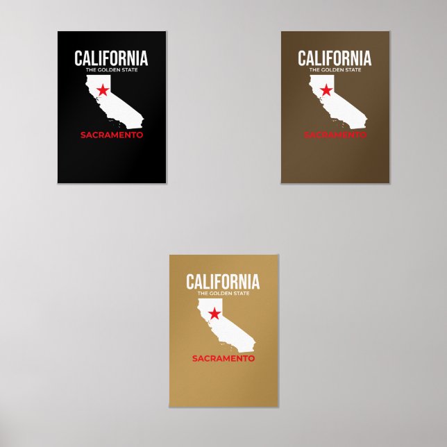 Sets De Impresiones California, Sacramento – The Golden State, USA (Anverso)