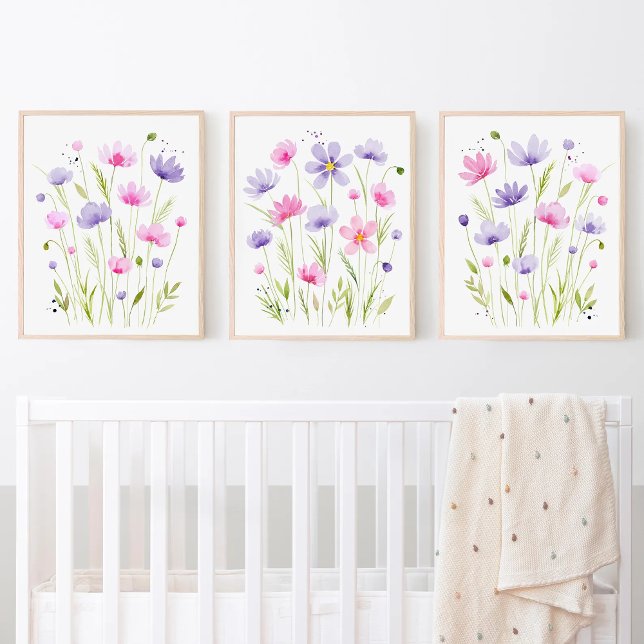 Sets De Impresiones Chica Pink Purple Wildflowers (Subido por el creador)