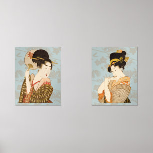 Sets De Impresiones Chicas japoneses de Geisha en Kimonos