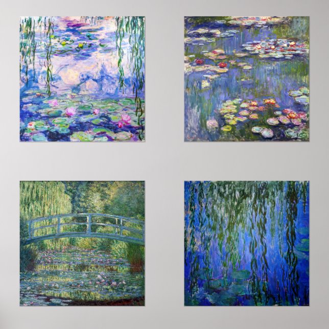Sets De Impresiones Claude Monet Water Lilies Masterpieces Selección (Anverso)