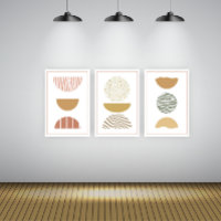 Conjunto de posters de arte geométrico minimalista