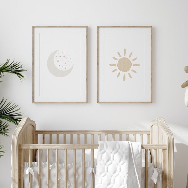 Sets De Impresiones Conjunto de sol y luna de 2 estampado de guardería (Subido por el creador)
