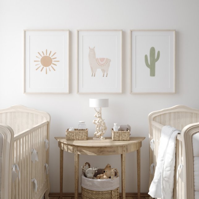 Sets De Impresiones Decoración de guardería de Boho Southwestern Llama (Subido por el creador)