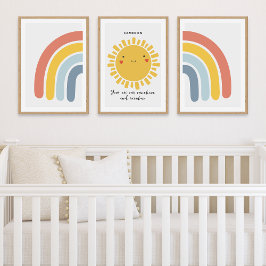 Sets De Impresiones Decoración de guardería personalizada del arcoiris