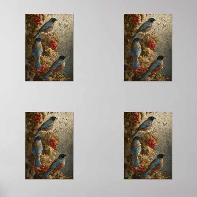 Sets De Impresiones Digital drawing birds (Anverso)