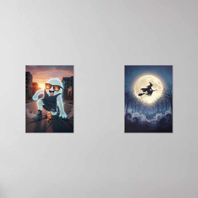 Sets De Impresiones Fantasma Guay Fun y Bruja Halloween (Anverso)