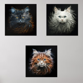 Sets De Impresiones FANTASTICAS Ragdoll Angora Ginger Cat Retratos