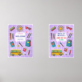 Sets De Impresiones Feliz primer día de clases BIENVENIDOS