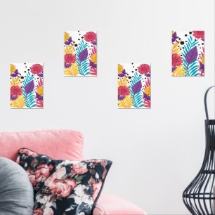 Sets De Impresiones Flores rosadas y violetas cortadas con pétalos int