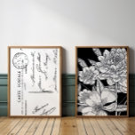 Sets De Impresiones Francés vintage Postcard Floral Bouquet negro<br><div class="desc">Viejo Francés Postcard Floral Bouquet Black Wall Juegos de arte</div>