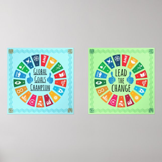 Sets De Impresiones Global Sustainability Goals Poster Prints Wall Art (Anverso)