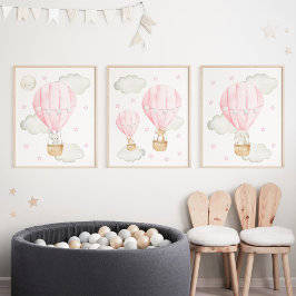 Sets De Impresiones Globo rosa de aire caliente, animales comestibles,
