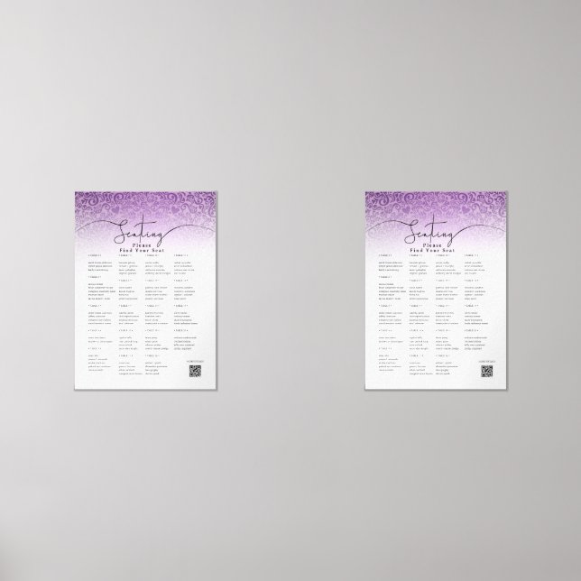 Sets De Impresiones Gráfico de Asientos de Boda Rosa Romántico (Anverso)