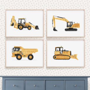 Sets De Impresiones Habitación para niños de vehículos de construcción
