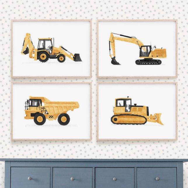 Sets De Impresiones Habitación para niños de vehículos de construcción (Subido por el creador)