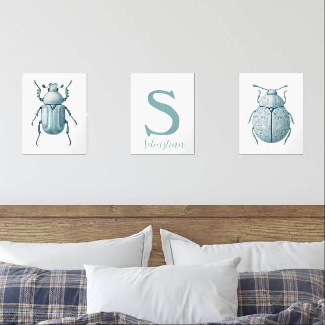 Sets De Impresiones Habitación personalizada de insectos azules de esc (Dormitorio)