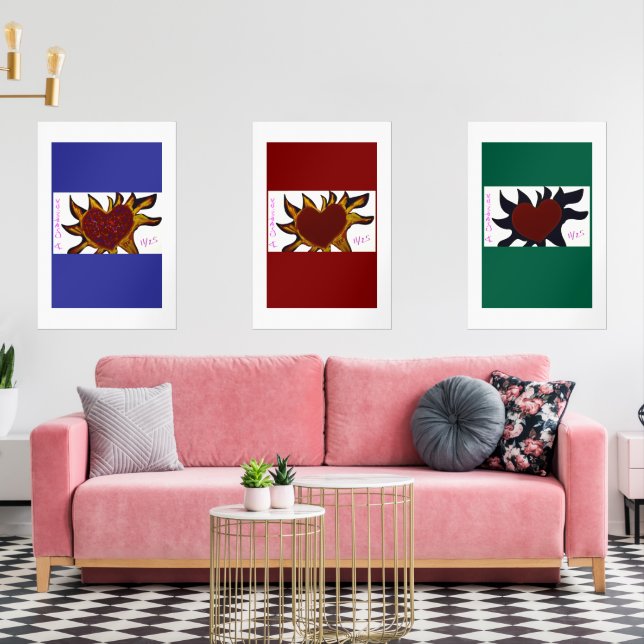 Sets De Impresiones Hearts on Fire Poster (Sala de estar)