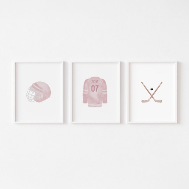 Sets De Impresiones Hockey rosa nombre personalizado conjunto de arte  (Subido por el creador)