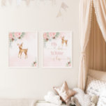 Sets De Impresiones Invierno adorable ciervo sonrojizo chica vivero<br><div class="desc">Invierno lindo ciervo de color rosa chica vivero Jardín de arte de pared</div>