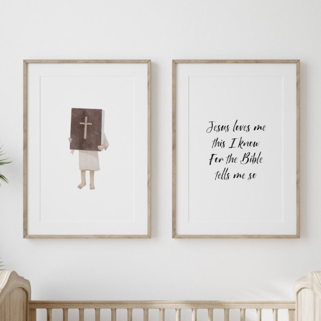 Sets De Impresiones Jesús me quiere Chica cristiano sosteniendo poster (Subido por el creador)