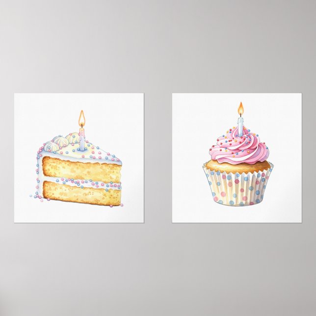 Sets De Impresiones Juego de 2 postres de cumpleaños (Anverso)