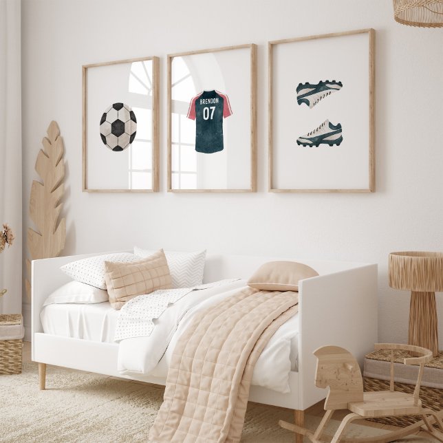 Sets De Impresiones Juego de guardería de nombre personalizado de fútb (Subido por el creador)