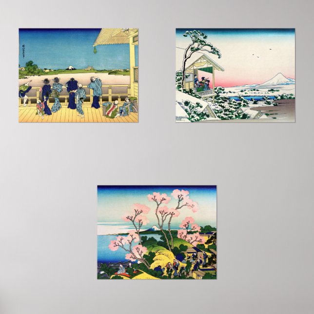 Sets De Impresiones Katsushika Hokusai - 36 vistas del Monte Fuji (Anverso)