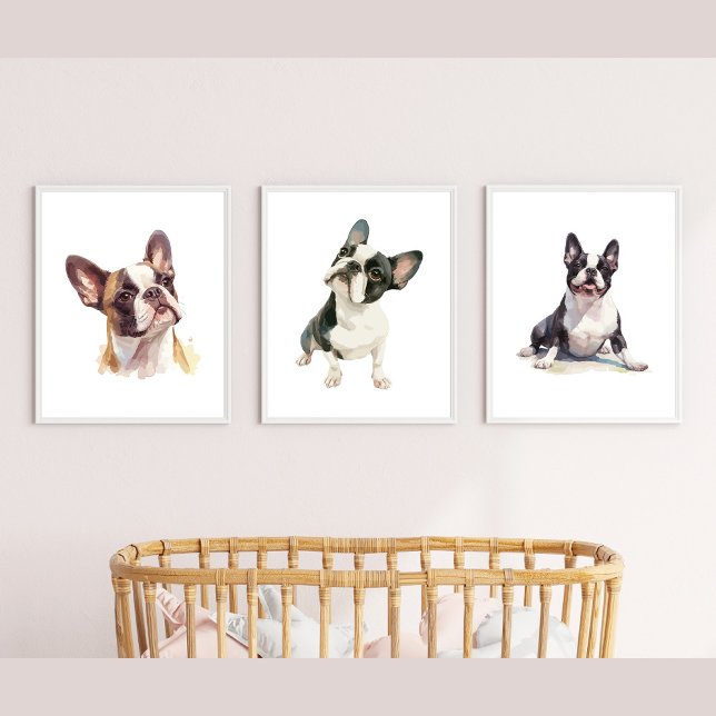Sets De Impresiones Kids Dog Wall Art, Boston Terrier Poster (Subido por el creador)