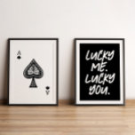 Sets De Impresiones Las tarjetas de juego modernas de Ace Afortunado e<br><div class="desc">Las tarjetas de juego modernas de Ace Afortunado en blanco y negro</div>